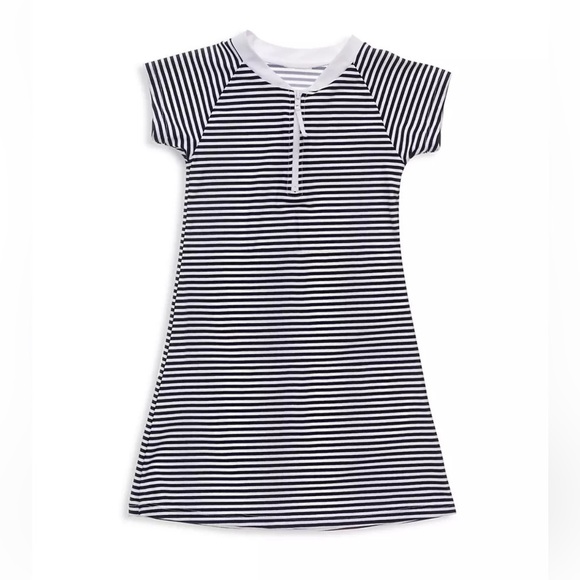 Snapper rock  Little Girl's & Girl's Nautical Stripe Short Sleeve Dress - Picture 1 of 8